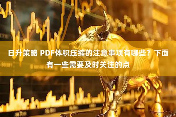 日升策略 PDF体积压缩的注意事项有哪些？下面有一些需要及时关注的点