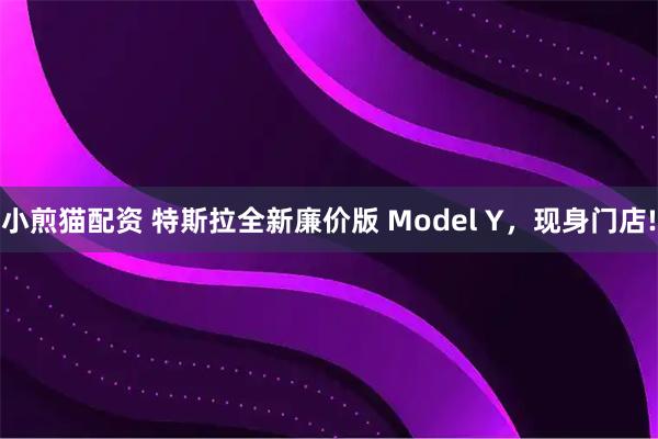 小煎猫配资 特斯拉全新廉价版 Model Y，现身门店!